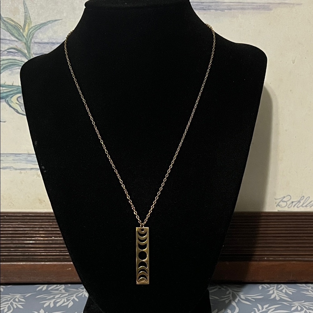 Moon phases pendant necklace
